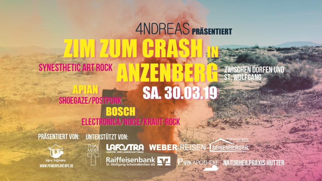 Veranstaltungsbild zum Konzert „4NDREAS präsentiert Zim Zum Crash & Apian & Bosch“