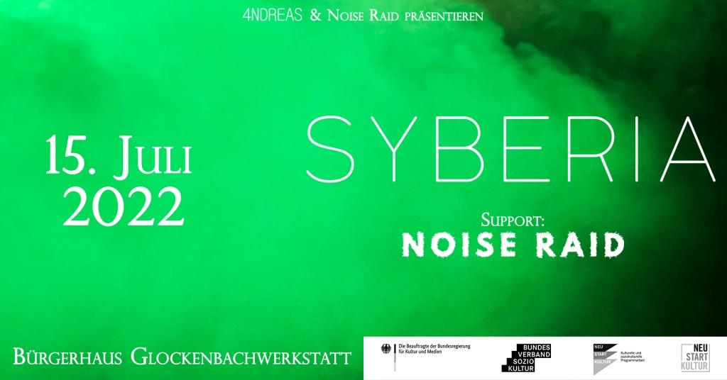 Veranstaltungsbild zum Konzert „4NDREAS & Noise Raid präsentieren Syberia & Noise Raid“